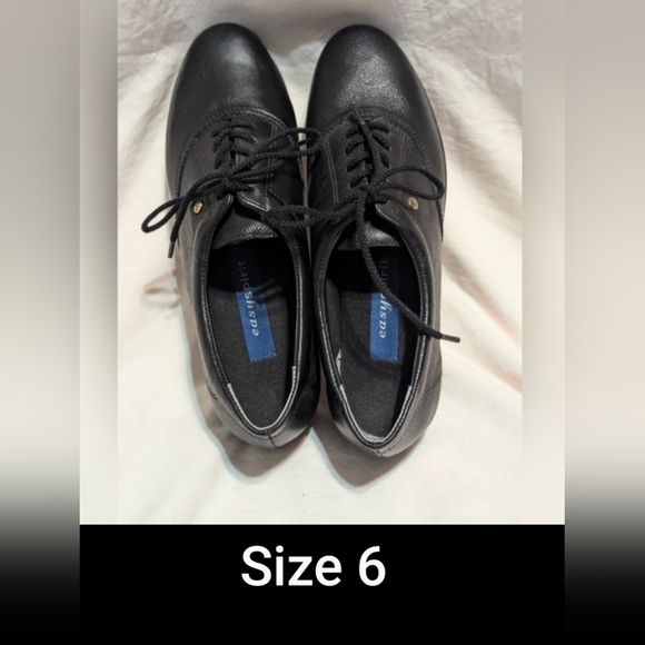 💰SALE💰Easy Spirit Motion size 6 black leather Oxfords ladies NARROW FIT - Picture 2 of 8